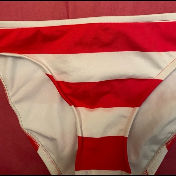 NWT red and white striped bikini bottom - Picture 2 of 5